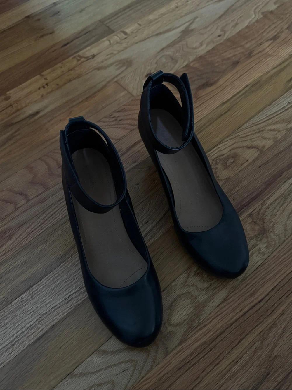 ankle strap leather wedge